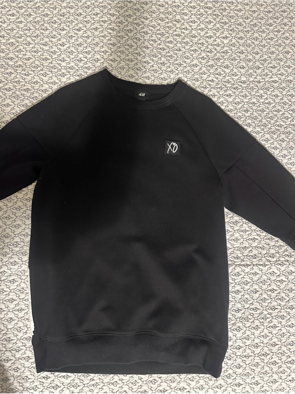H&M Black Crewneck Sweater with XO Patch